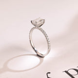 Stunning 1.0 - 2.0 CT Emerald Moissanite Engagement Ring With Hidden Halo Design 3