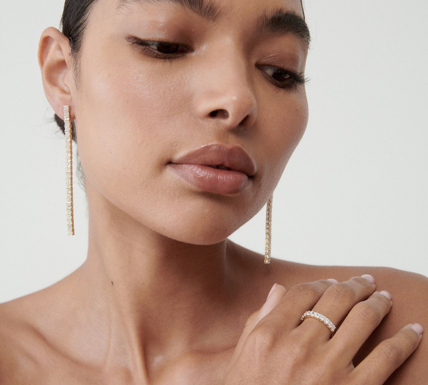 9.0 TCW Round Cut Lab Grown Tennis Drop Earrings