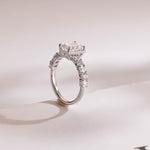 Stunning 1.0 - 2.0 CT Emerald Moissanite Engagement Ring with Pave Design 5