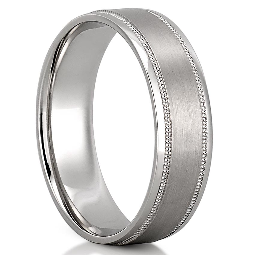 Classic Milgrain Wedding Band for Men's in Solid Gold 4