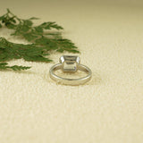 Stunning 1.0 - 2.0 CT Emerald Moissanite Engagement Ring with Bezel Design 3