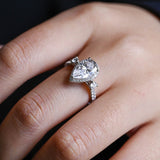 Stunning 1.0 - 2.0 CT Pear Moissanite Engagement Ring with Pave & Halo Design 4