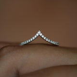 0.225 CT Round Curved Lab Grown Diamond Wedding Band
