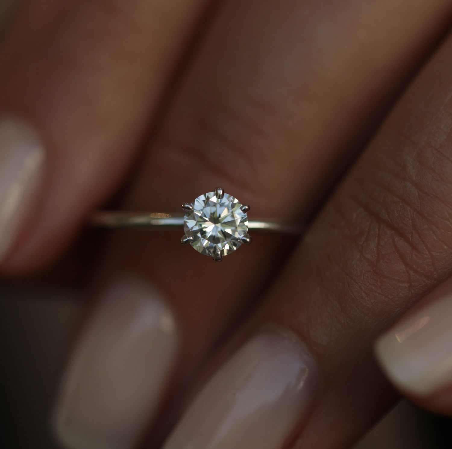 Round Solitaire Lab Grown Diamond Engagement Ring