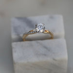Round Cut Twisted Shank Pave Lab Grown Diamond Engagement Ring