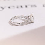 Stunning 1.0 - 2.0 CT Asscher Moissanite Engagement Ring With Twisted Pave Design 9
