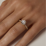 2.08 CT Round Pave Lab Grown Diamond Engagement Ring