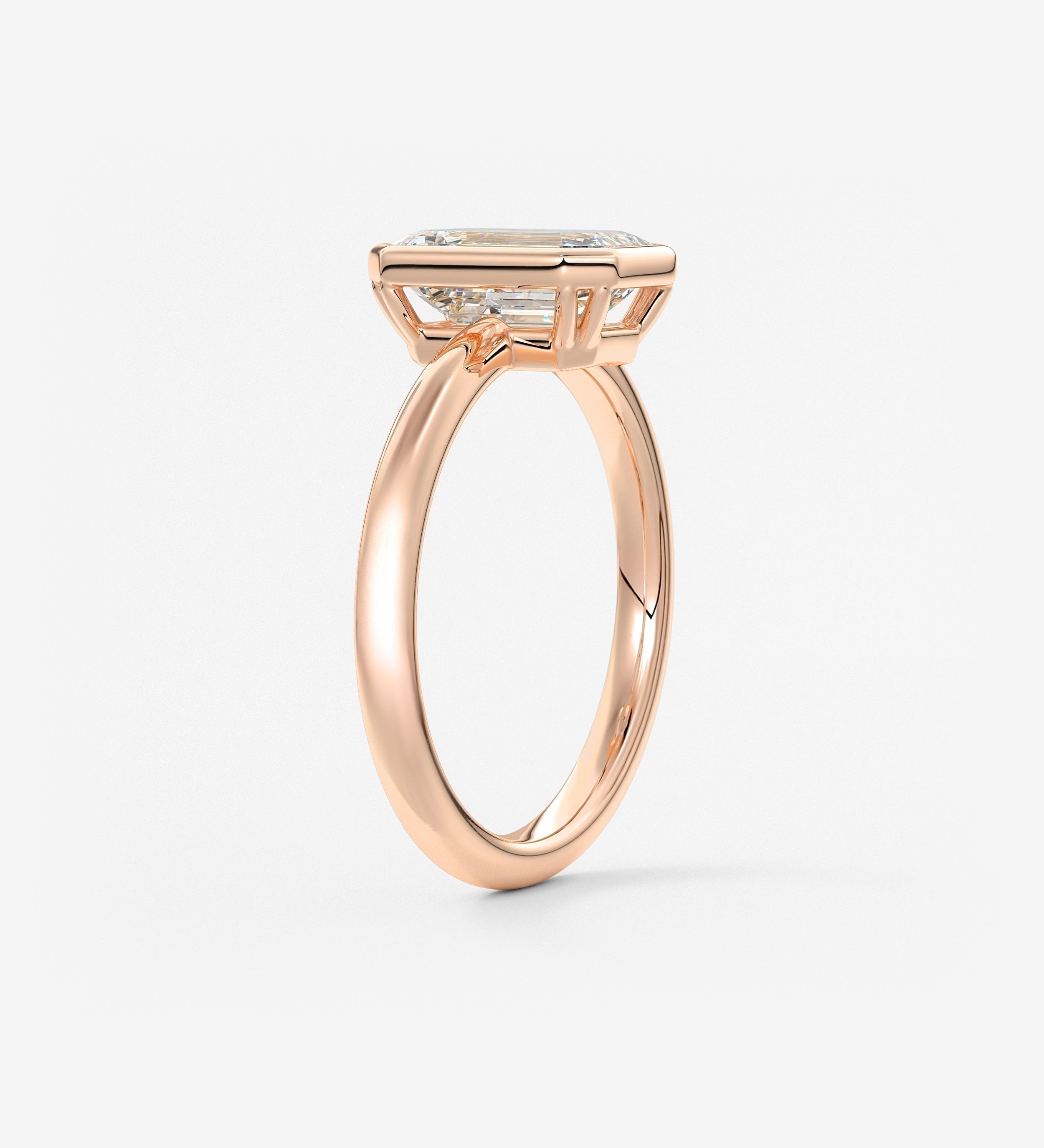 Emerald Bezel Lab Grown Diamond Engagement Ring