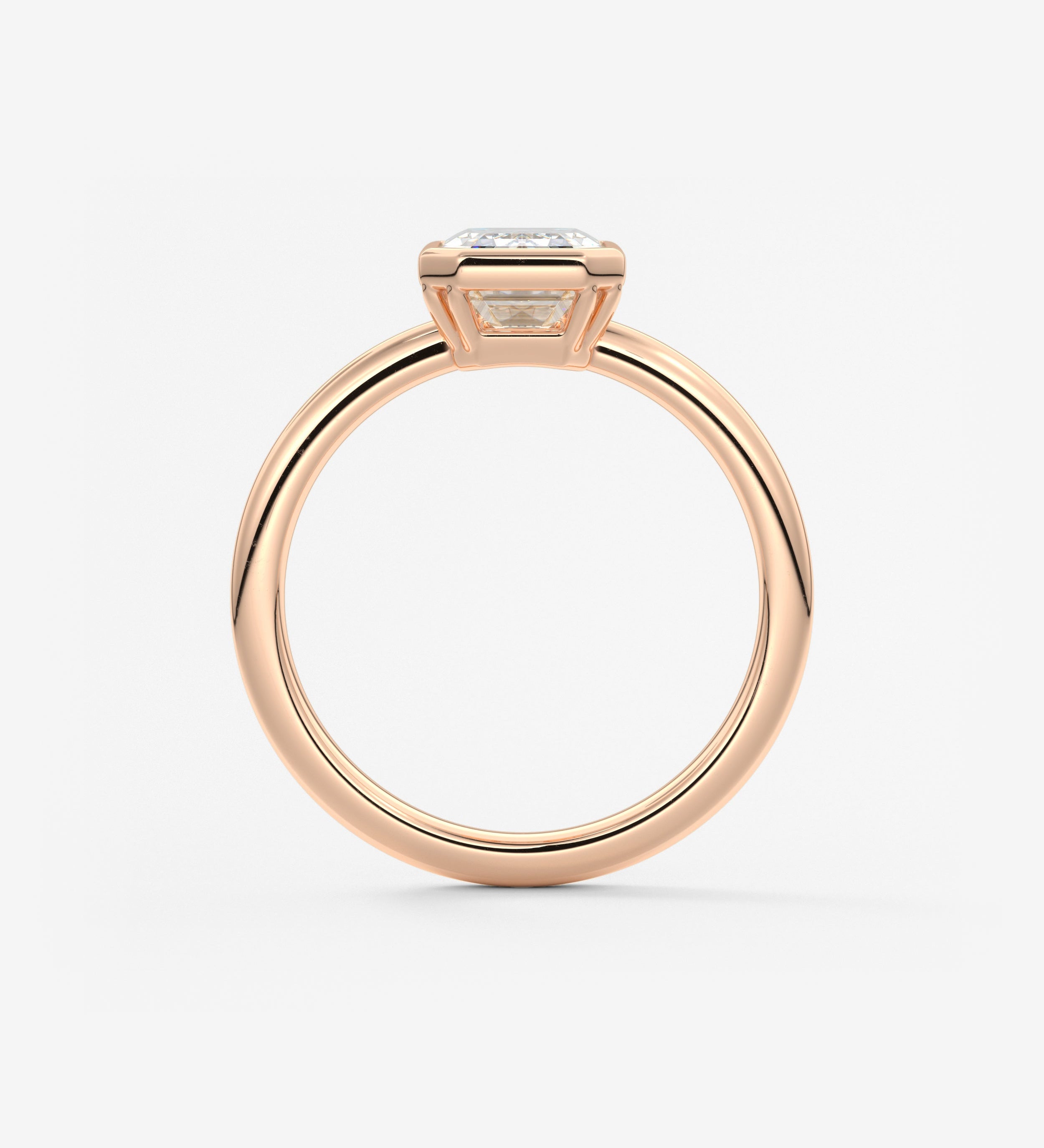 Emerald Bezel Lab Grown Diamond Engagement Ring