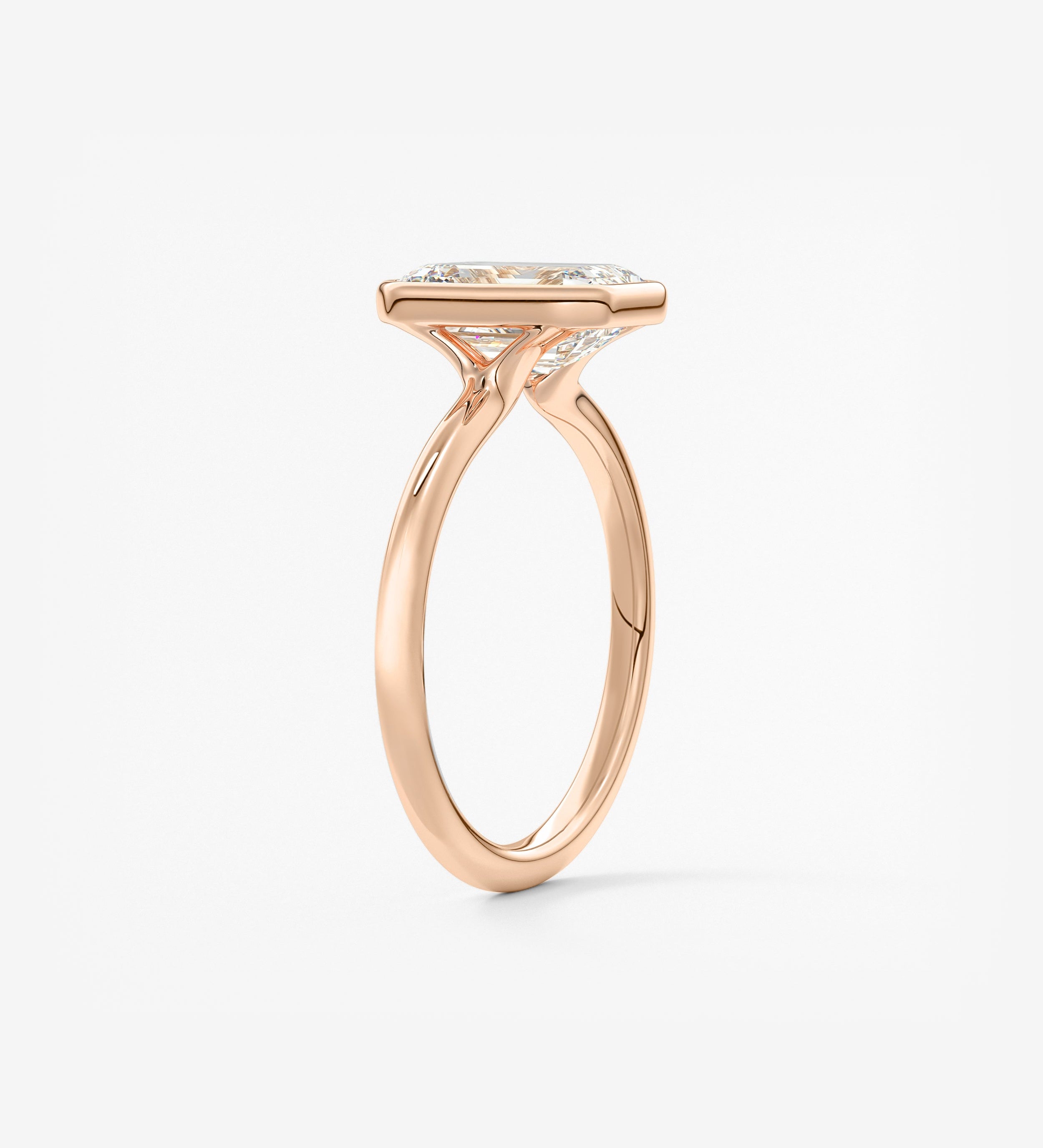 Emerald Bezel Lab Grown Diamond Engagement Ring