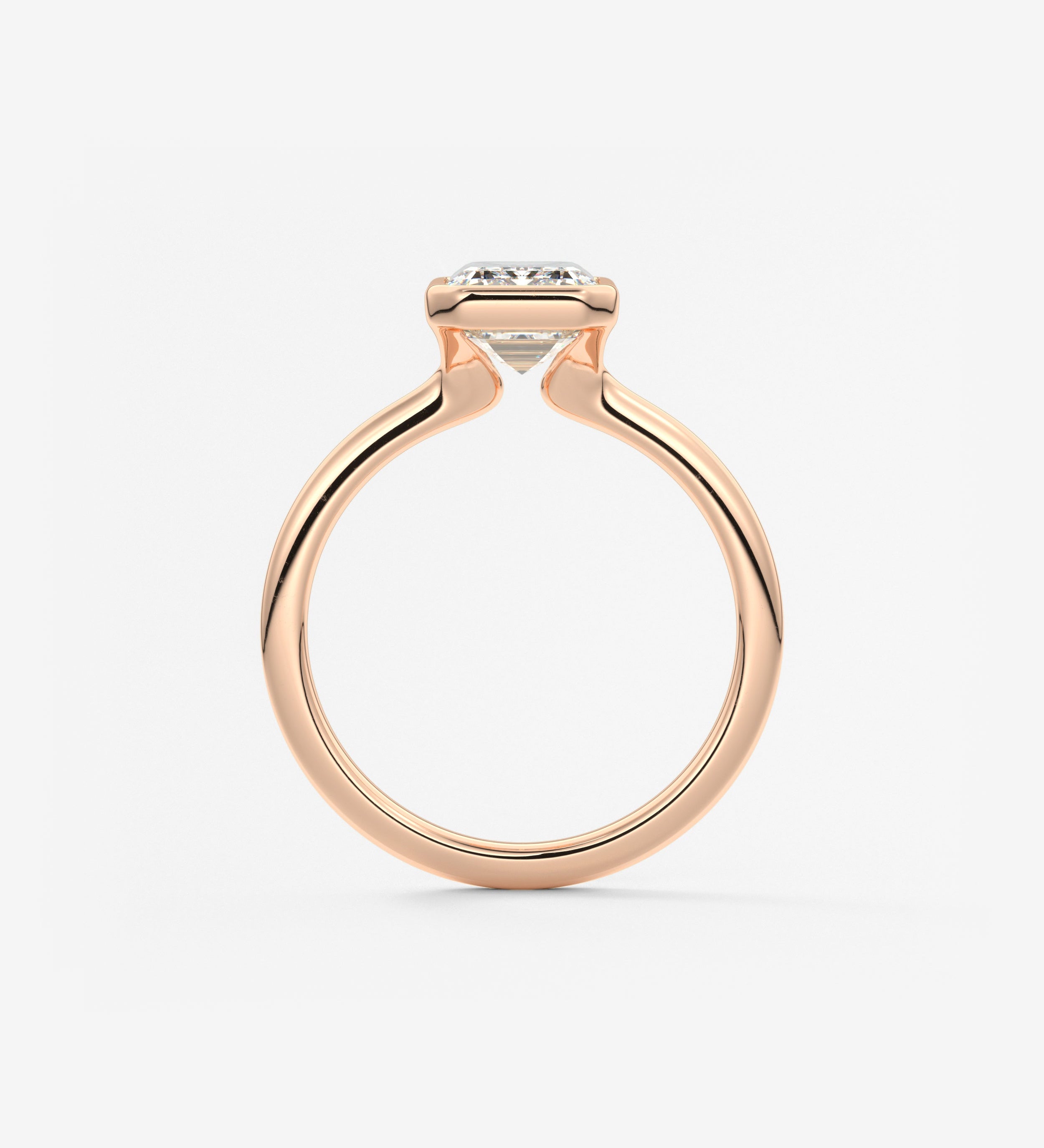 Emerald Bezel Lab Grown Diamond Engagement Ring