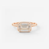 Emerald East West Bezel Lab Grown Diamond Engagement Ring