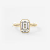 Emerald Bezel Lab Grown Diamond Engagement Ring
