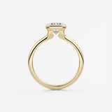 Emerald Bezel Lab Grown Diamond Engagement Ring