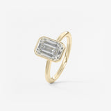 Emerald Bezel Lab Grown Diamond Engagement Ring
