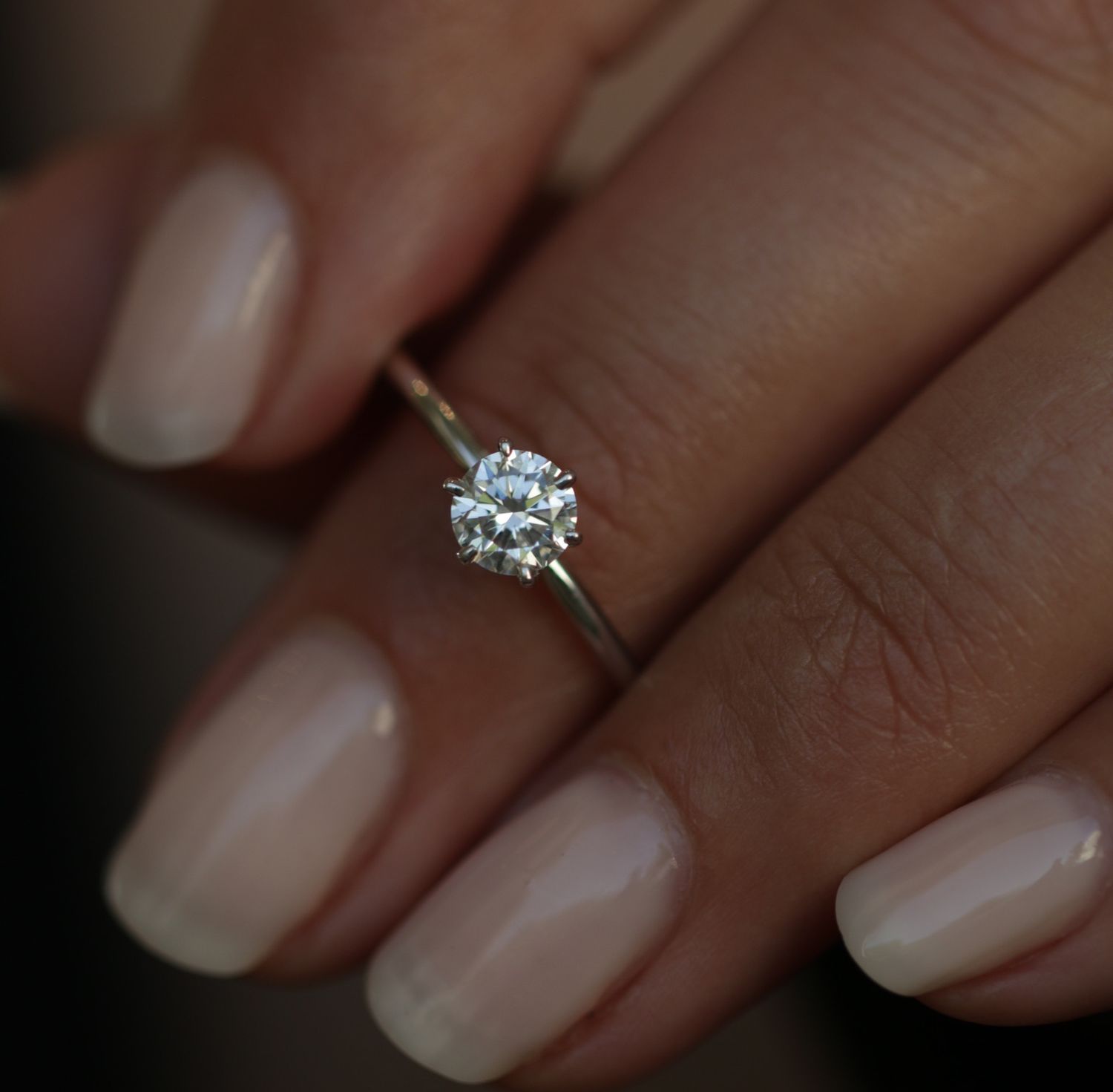Round Solitaire Lab Grown Diamond Engagement Ring