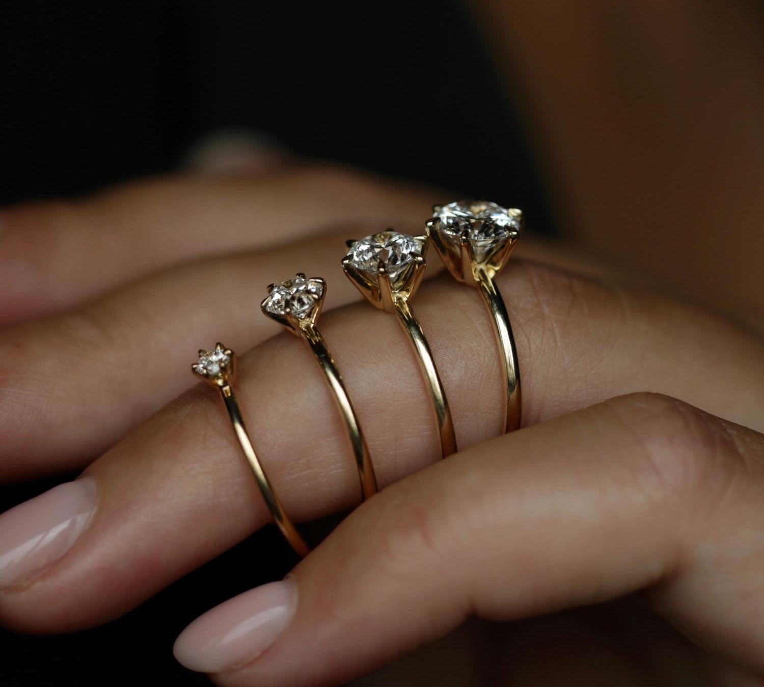 Round Solitaire Lab Grown Diamond Engagement Ring