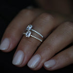 Emerald Cut Pave Lab Grown Diamond Engagement Ring