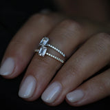 Emerald Cut Pave Lab Grown Diamond Engagement Ring