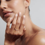 Stunning 0.10 TCW Round Moissanite Stones V-Shaped Wedding Bands