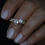 Emerald Cut Pave Lab Grown Diamond Engagement Ring