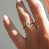 Stunning 0.10 TCW Round Moissanite Stones V-Shaped Wedding Bands