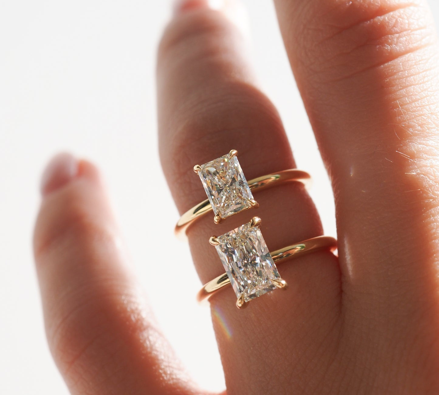 Stunning 1 CT Radiant Moissanite Engagement Ring with Solitaire Design