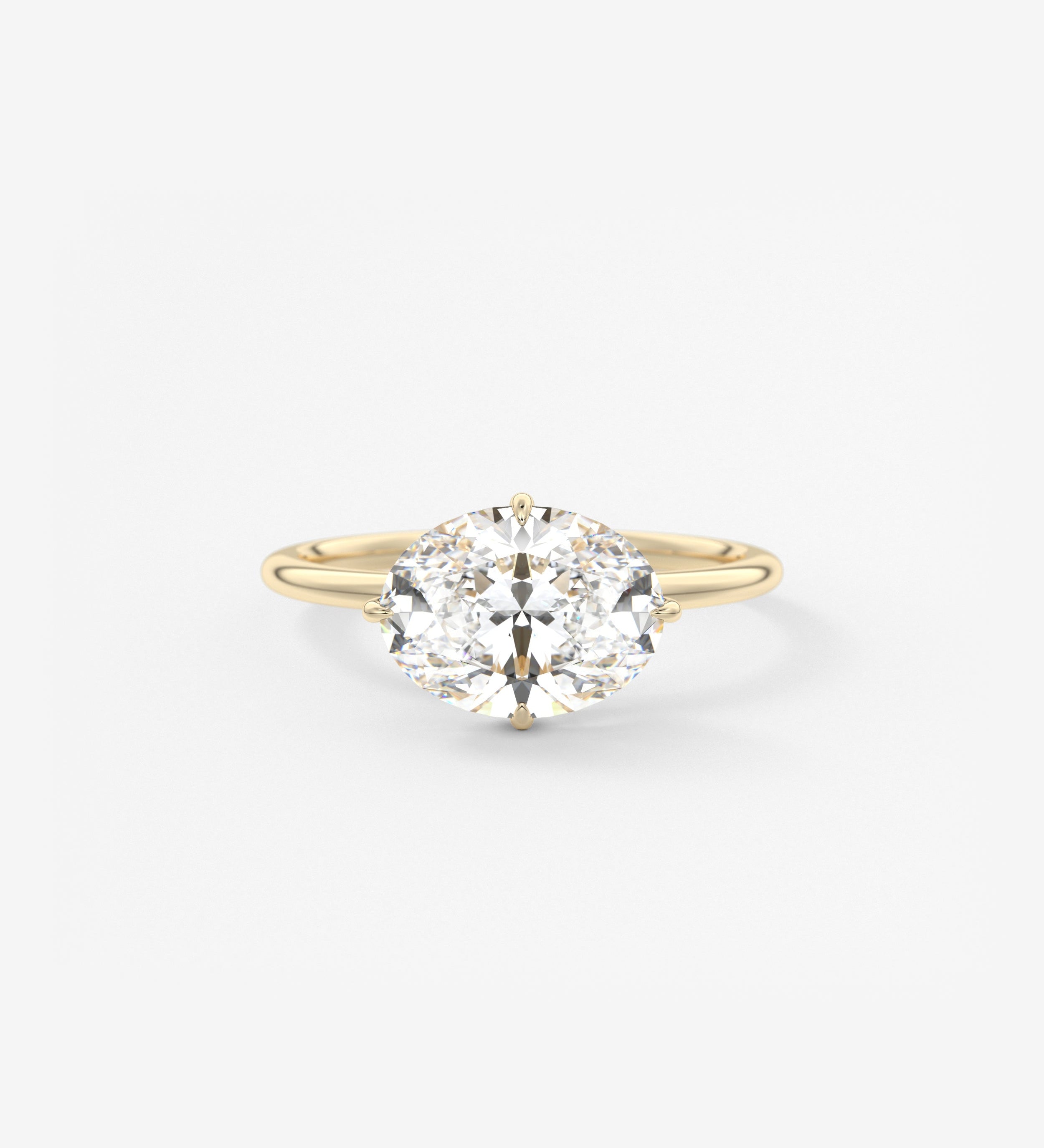Oval East West Solitaire Lab Grown Diamond Engagement Ring
