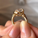 4.35 CT Old Mine Cushion Lab Grown Diamond Engagement Ring