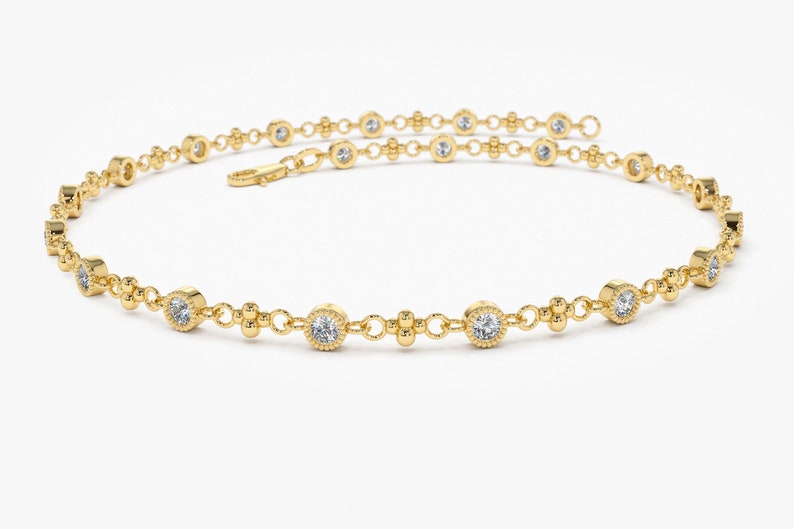 0.45 CT Round MIlgrain Diamond Bracelet