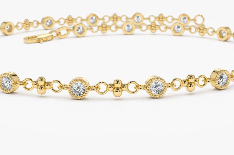 0.45 CT Round MIlgrain Diamond Bracelet