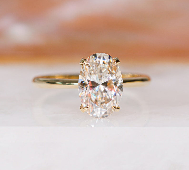 Oval Solitaire Lab Grown Diamond Engagement Ring