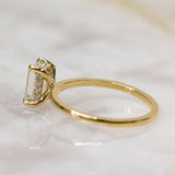 Emerald Hidden Halo Lab Grown Diamond Engagement Ring