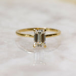 Emerald Hidden Halo Lab Grown Diamond Engagement Ring