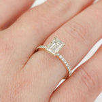 Emerald Pave Lab Grown Diamond Engagement Ring