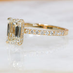 Emerald Pave Lab Grown Diamond Engagement Ring