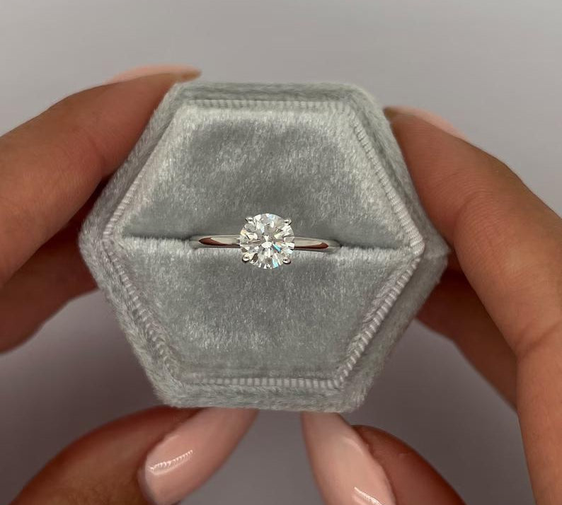 Round Solitaire Lab Grown Diamond Engagement Ring