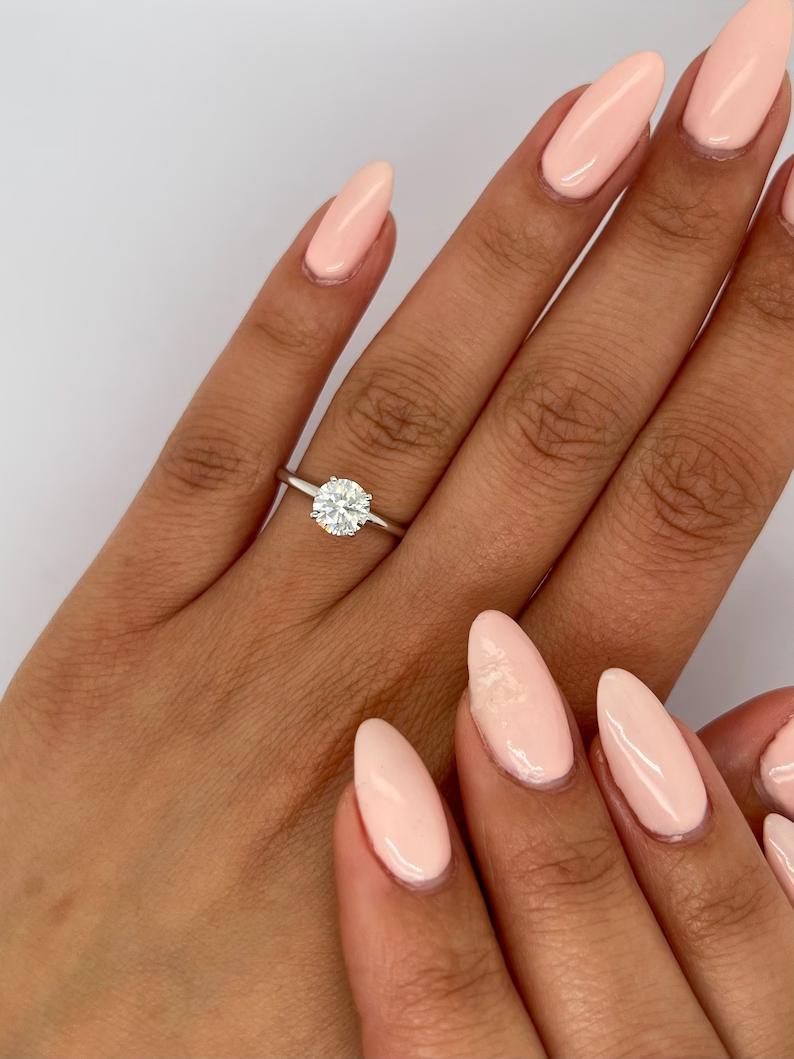 Round Solitaire Lab Grown Diamond Engagement Ring