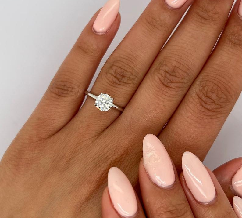 Round Solitaire Lab Grown Diamond Engagement Ring