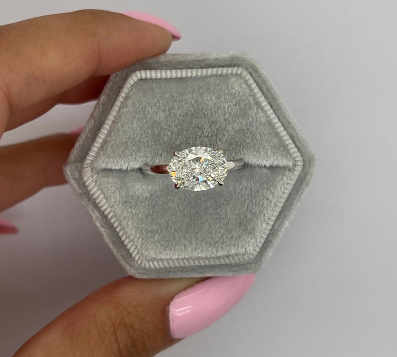 Oval Solitaire Lab Grown Diamond Engagement Ring