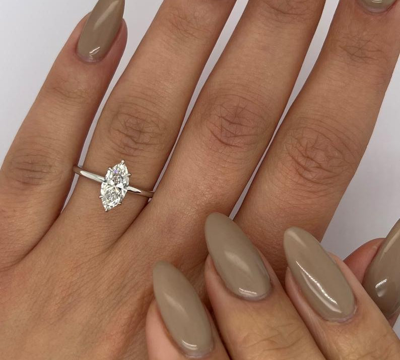 Marquise Solitaire Lab Grown Diamond Engagement Ring