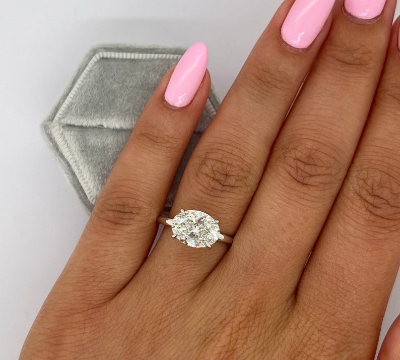 Oval Solitaire Lab Grown Diamond Engagement Ring
