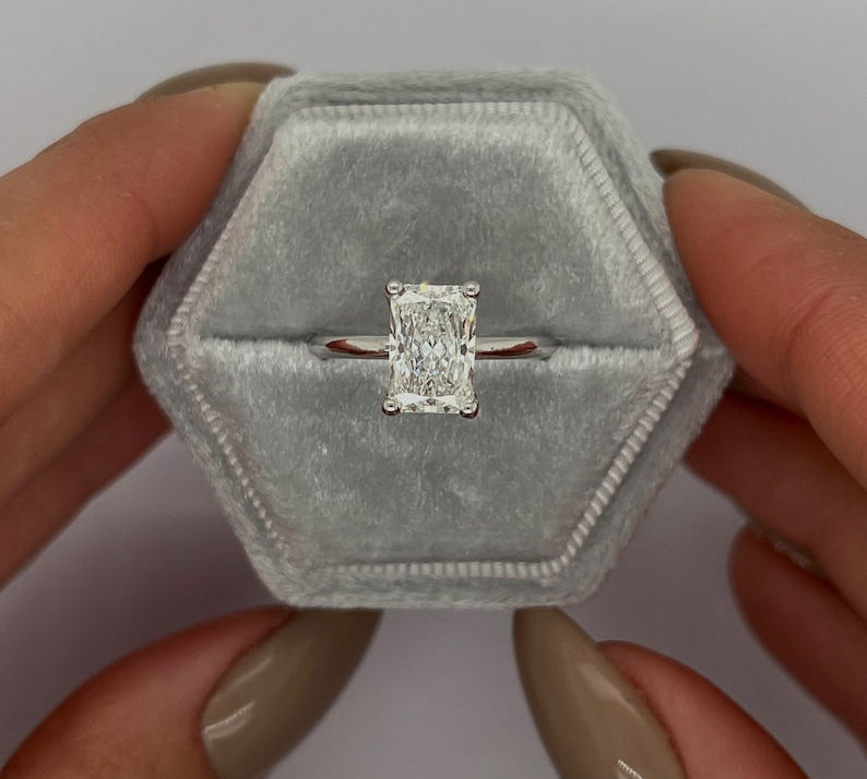 Radiant Solitaire Lab Grown Diamond Engagement Ring