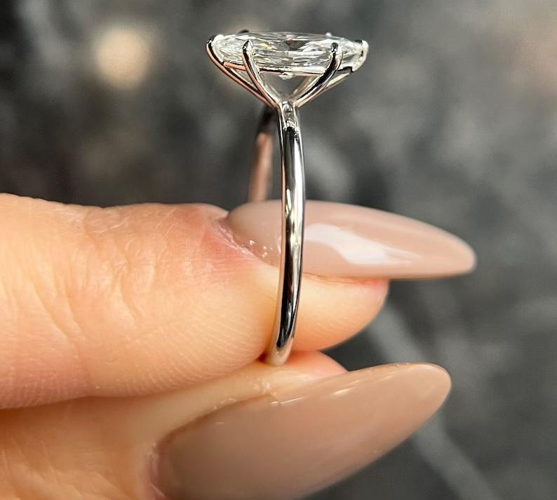 Marquise Solitaire Lab Grown Diamond Engagement Ring