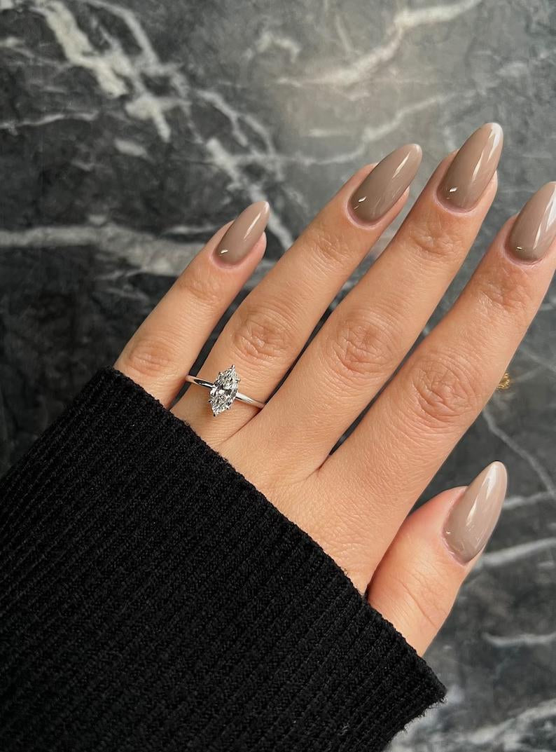 Marquise Solitaire Lab Grown Diamond Engagement Ring