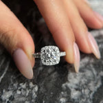 Round Halo & Pave Lab Grown Diamond Engagement Ring