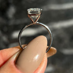 Emerald Solitaire Lab Grown Diamond Engagement Ring