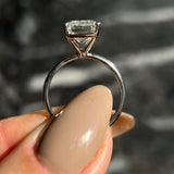 Emerald Solitaire Lab Grown Diamond Engagement Ring