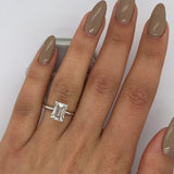 Emerald Solitaire Lab Grown Diamond Engagement Ring