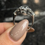 4.0 CT Oval Three Stones Lab Grown Diamond Engagement Ring